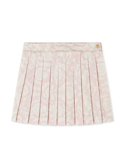 Versace Kids Barocco-print pleated skirt