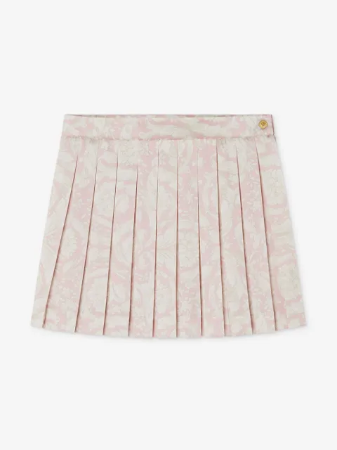 Versace Kids Barocco-print pleated skirt