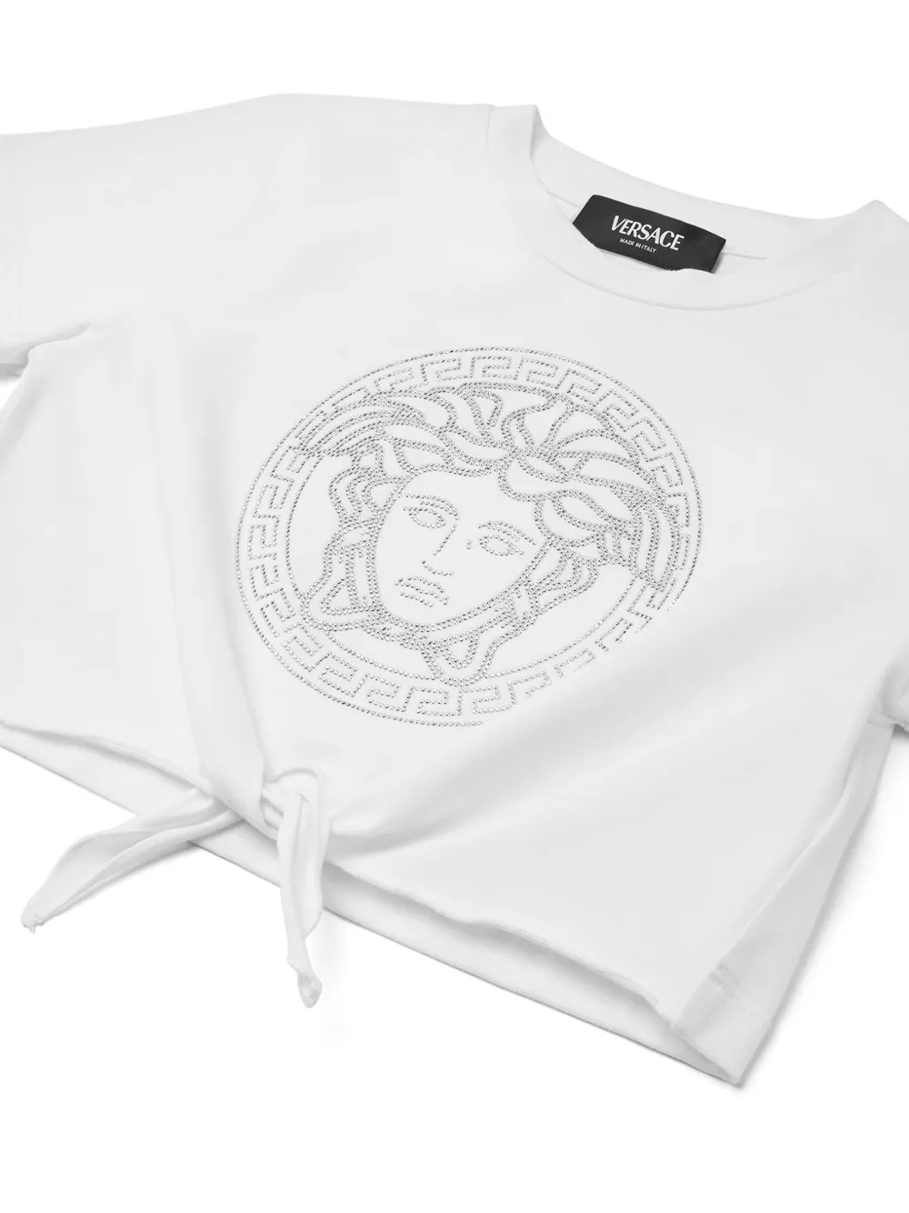 Versace Kids T-shirt verfraaid met kristallen Wit