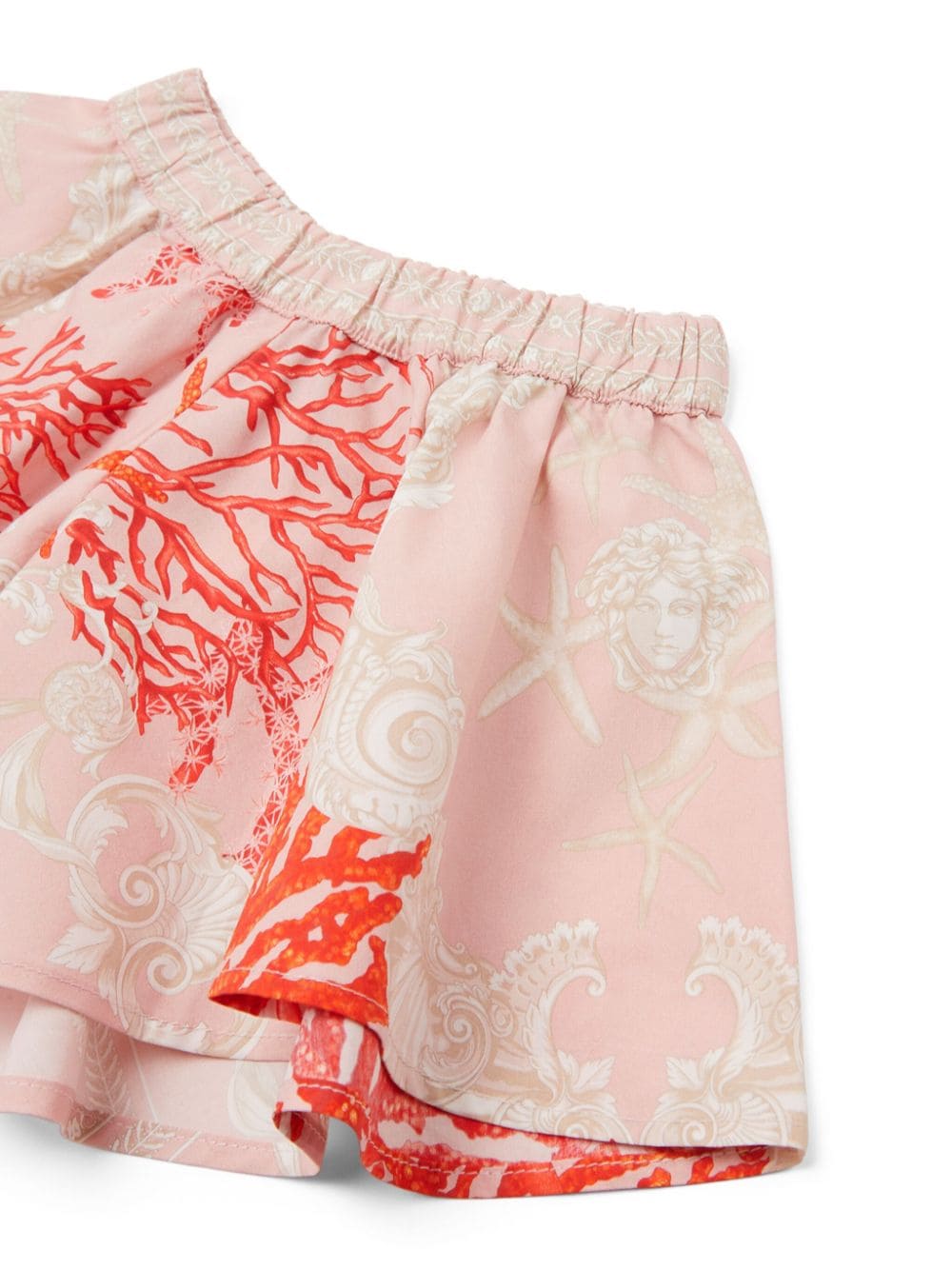 Shop Versace Barocco-print Flared Shorts In Pink