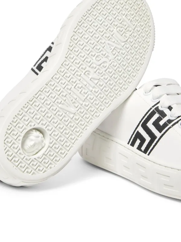 Versace Kids Greca-embroidered Leather Sneakers White FARFETCH OM