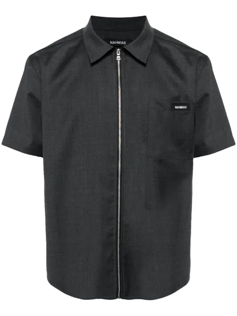 Nahmias zip-fastening wool shirt