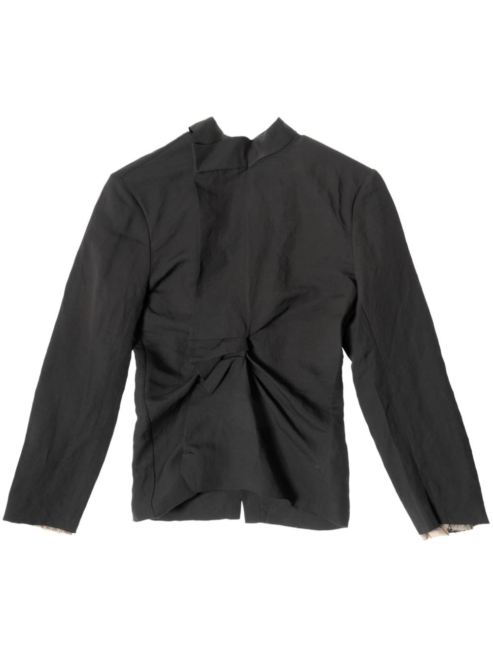 Uma Wang Asymmetric Long-sleeve Shirt In Black