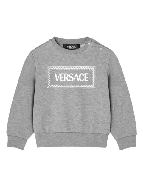 Versace Kids sudadera con efecto melange y logo estampado