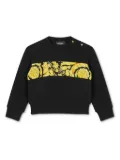 Versace Kids Barocco-stripe jersey sweatshirt - Black