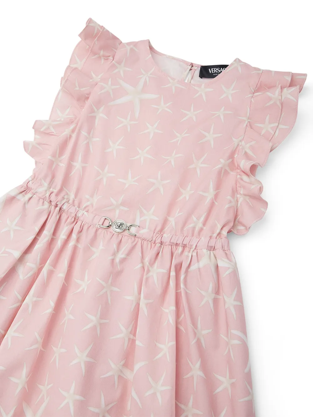 Versace Kids Katoenen stella jurk met Marina print Roze