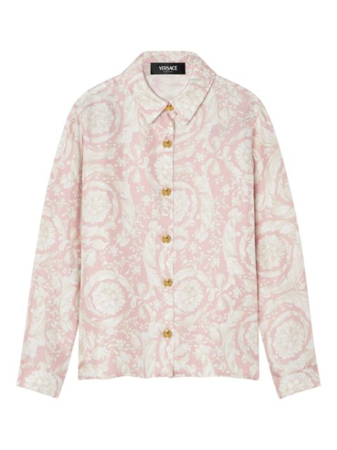 Versace Kids Barocco-print silk shirt