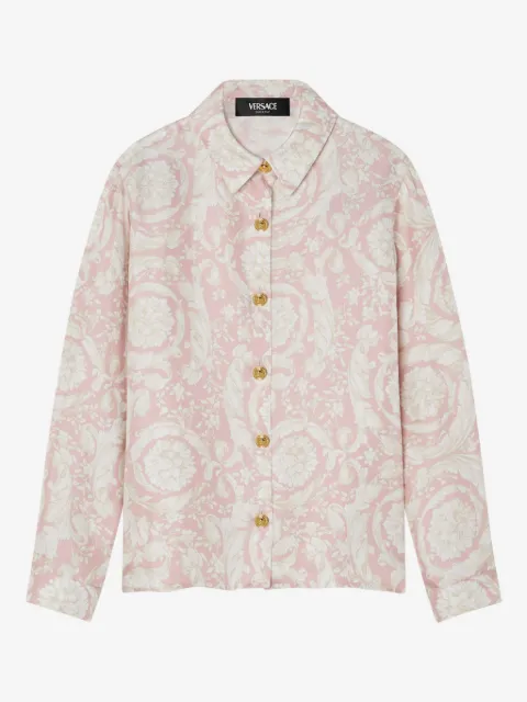 Versace Kids Barocco-print silk shirt