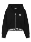 Versace Kids Greca zip-up hoodie - Black