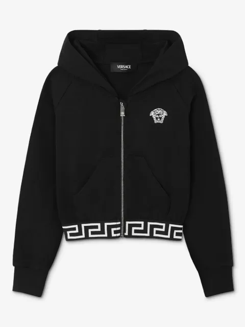 Versace Kids Greca zip-up hoodie