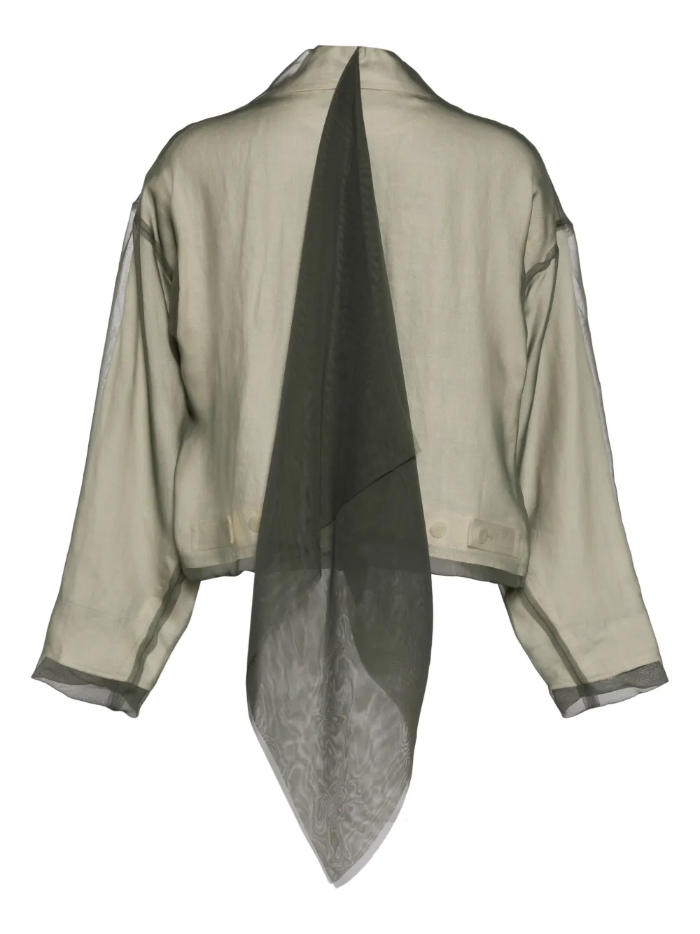 Undercover sheer-overlay linen jacket - Groen