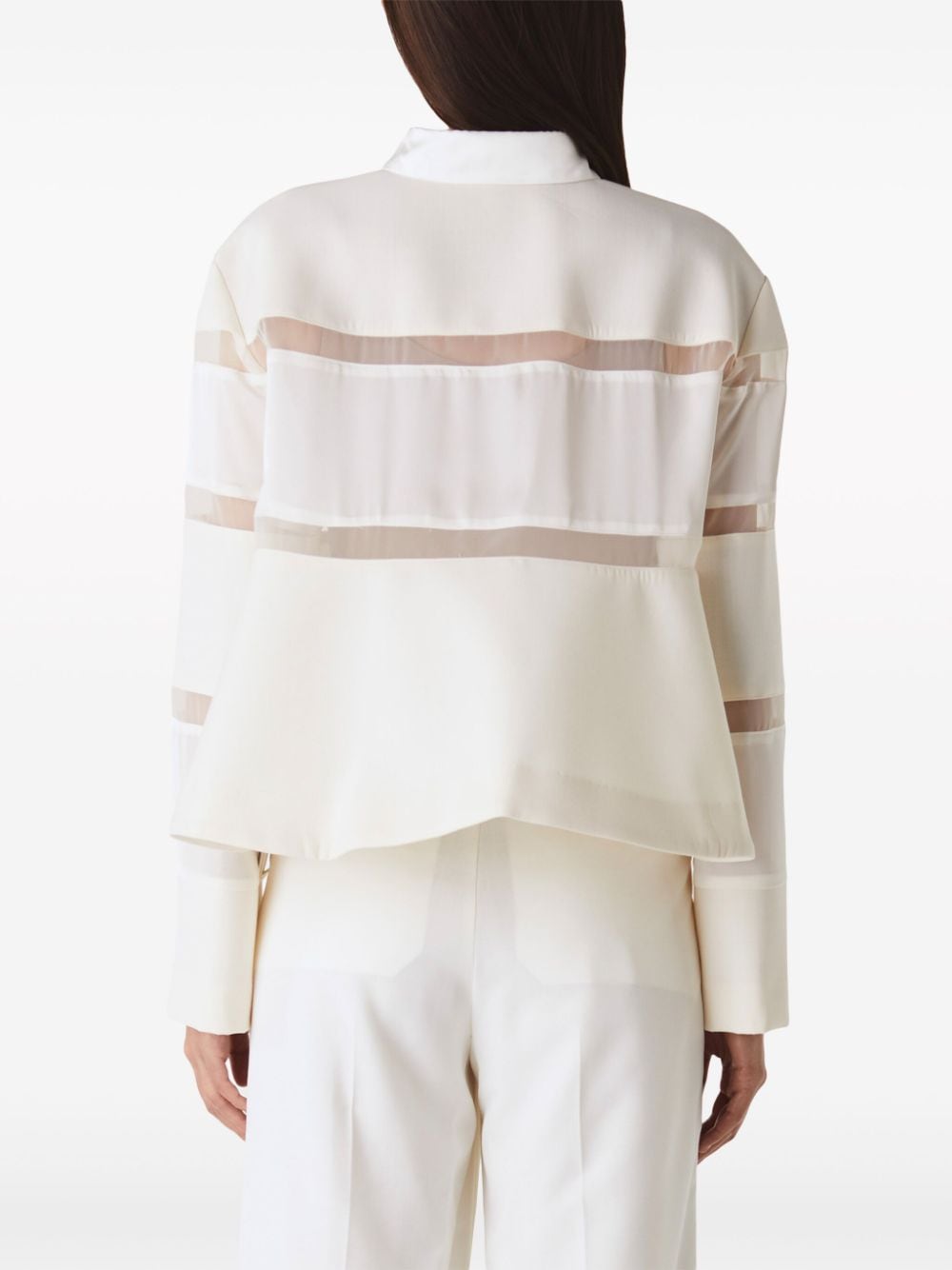 Shop Sacai Semi-sheer Panelled Shirt In White