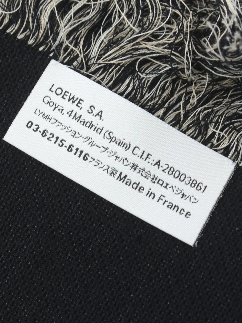 Loewe Pre-Owned 2020s Anagram-jacquard fringed scarf - Zwart