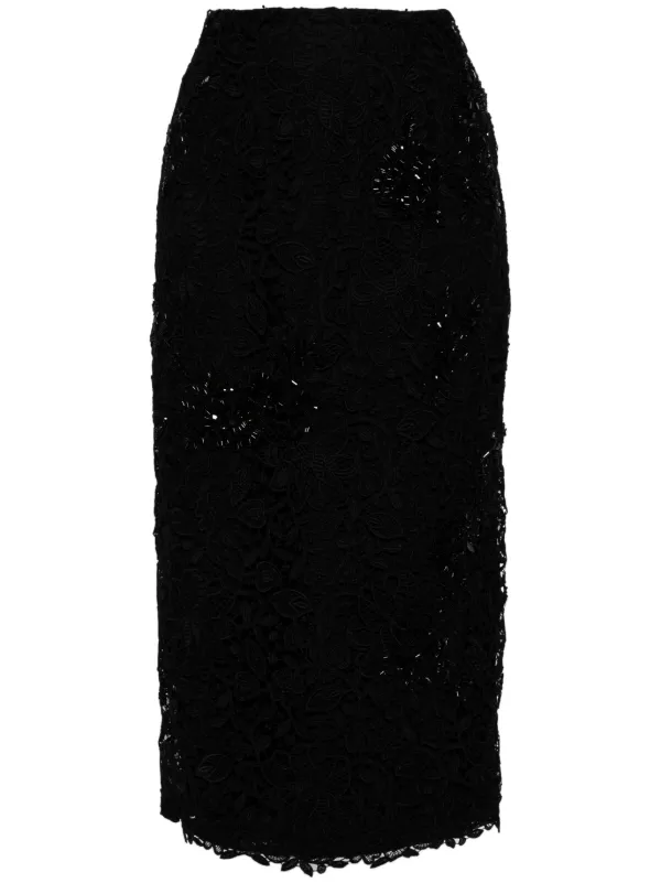 Carolina Herrera レースディテール ペンシルスカート | ブラック 
