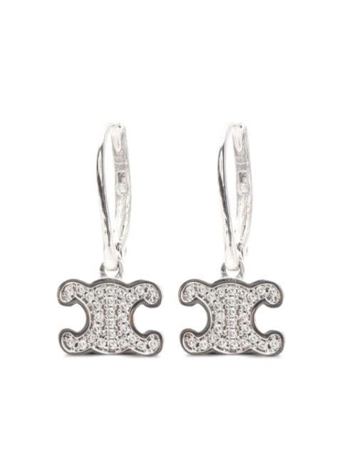 Céline Pre-Owned 2010s Triomphe rhinestone-embellished dangle earrings