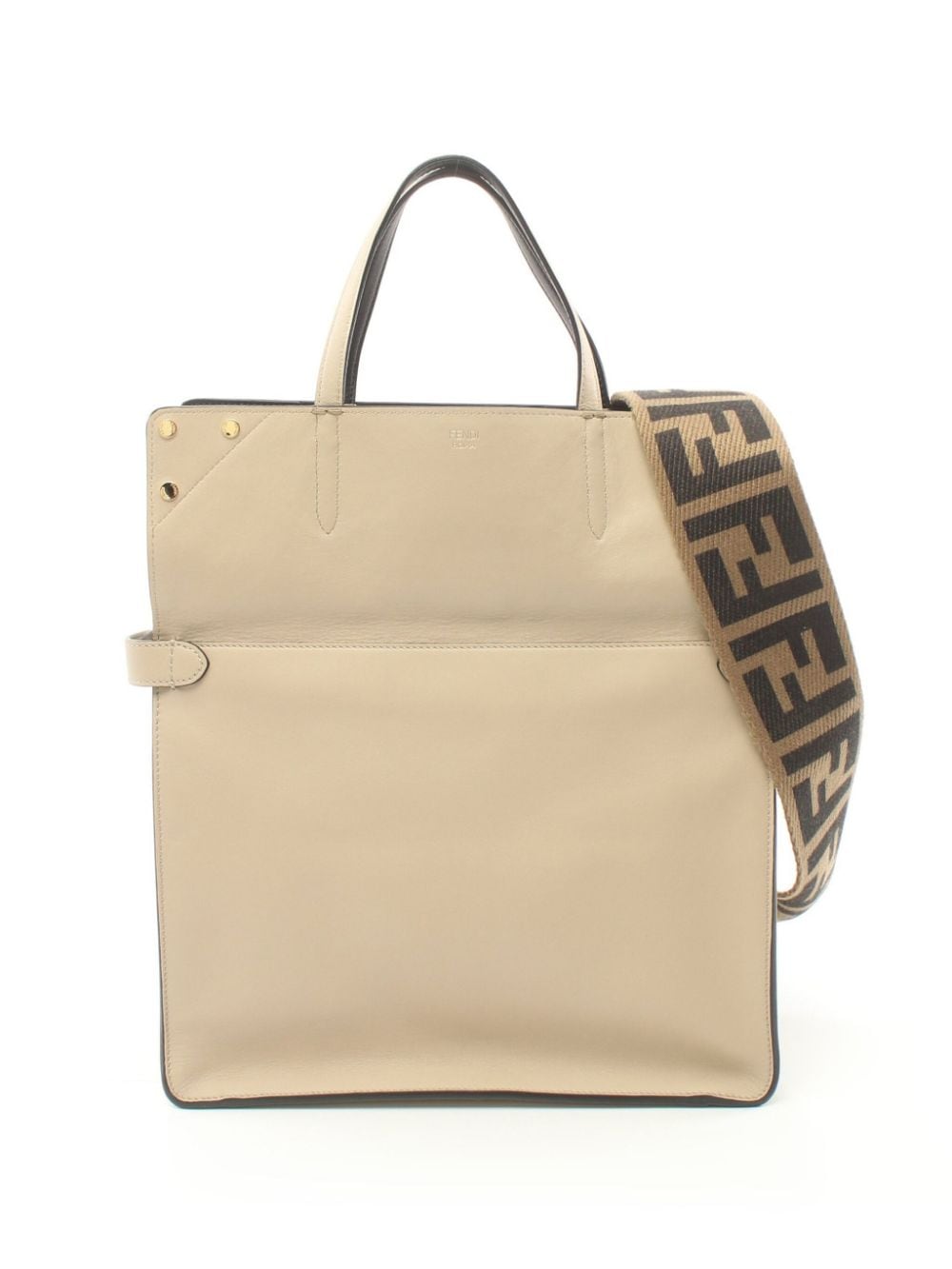 Pre-owned Fendi 2020s Large Flip Two-way Handbag In Neutrals