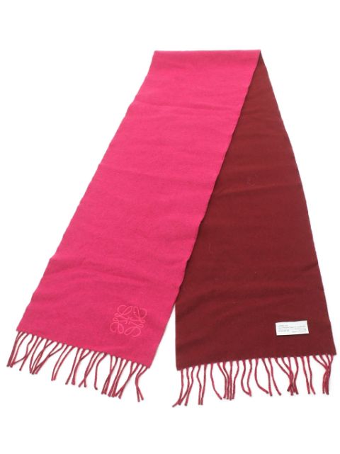 Loewe 2000s Anagram-embroidered fringed scarf Women