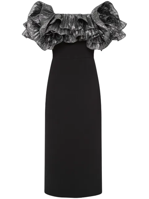 Rebecca Vallance Lumi ruffled midi dress 24021462 - 0