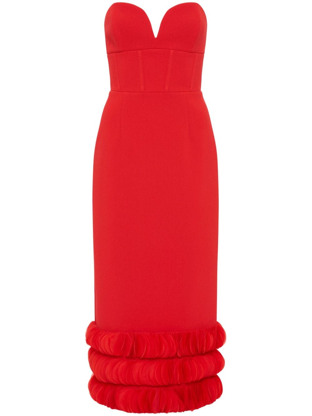 Rebecca Vallance Adrena Flared Midi-dress In Red