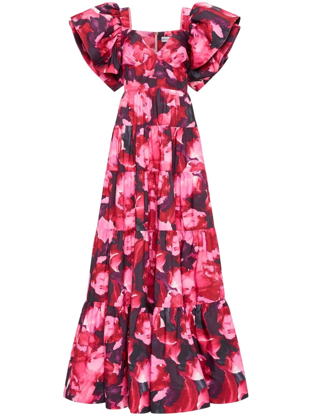 Rebecca Vallance Petunia Abstract-print Gown In Pink