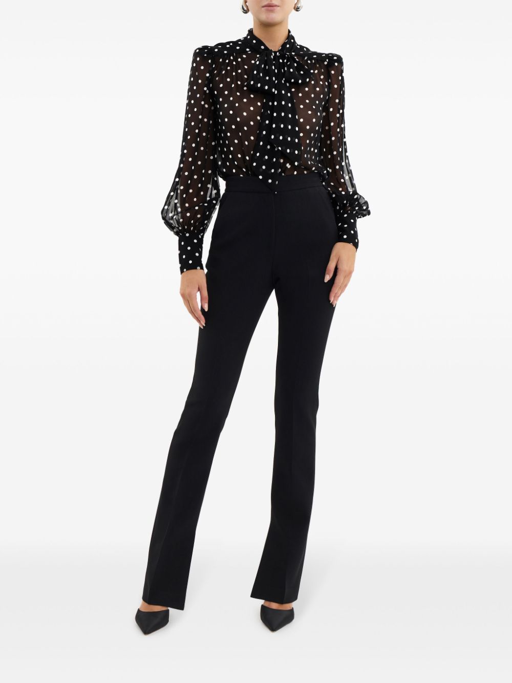 Rebecca Vallance Lucinda blouse met stippen Zwart
