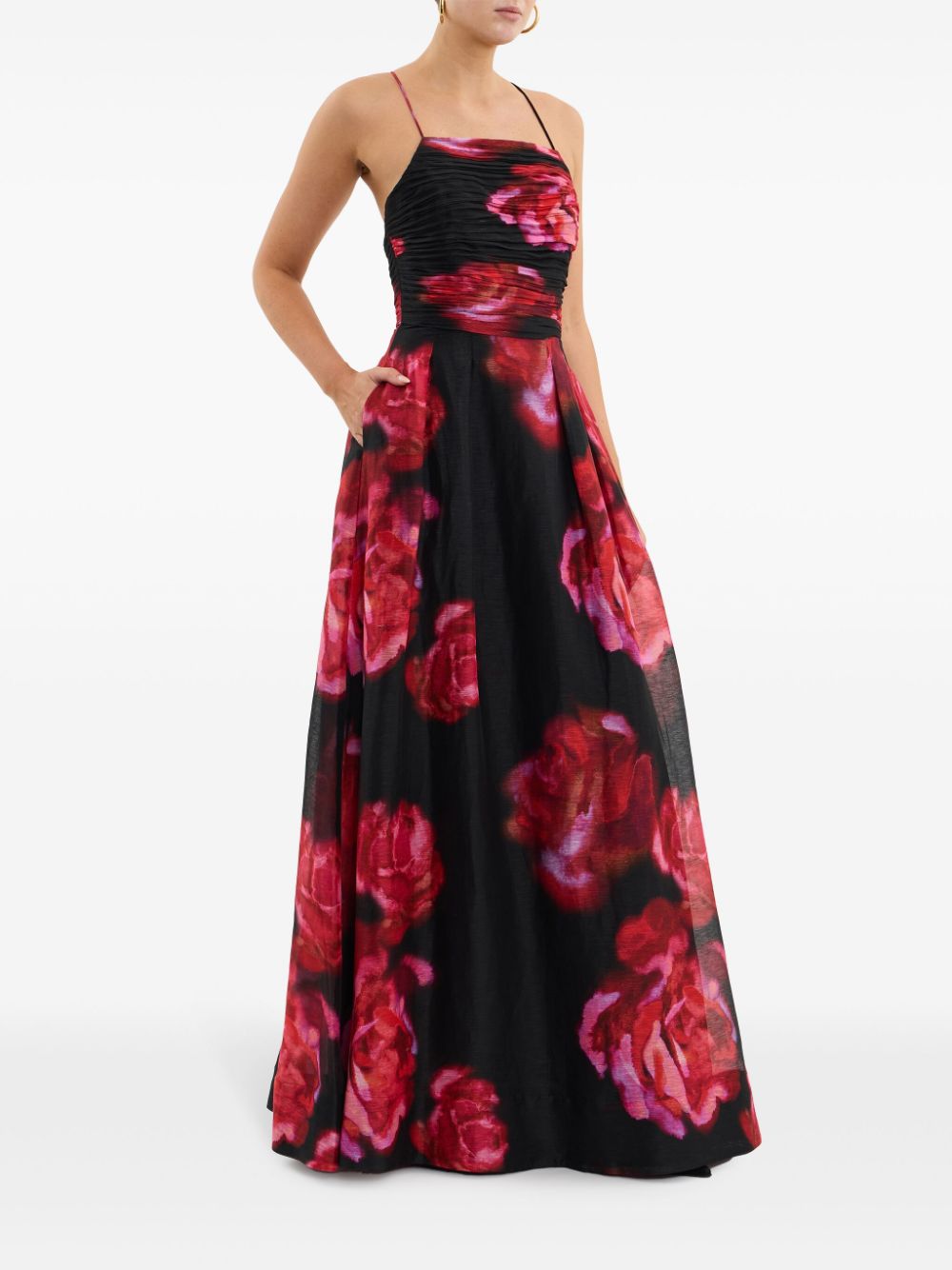 Shop Rebecca Vallance Rosina Floral Dress In Black