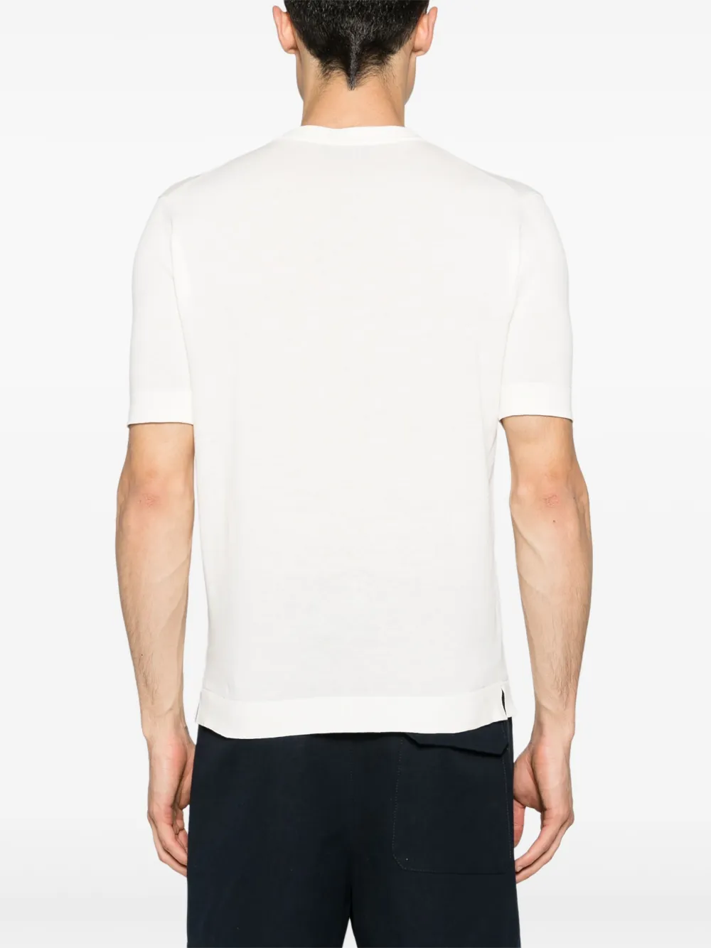 Shop Dell'oglio Short-sleeve Cotton Jumper In Weiss