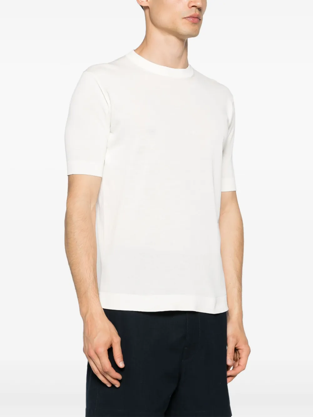 Shop Dell'oglio Short-sleeve Cotton Jumper In Weiss