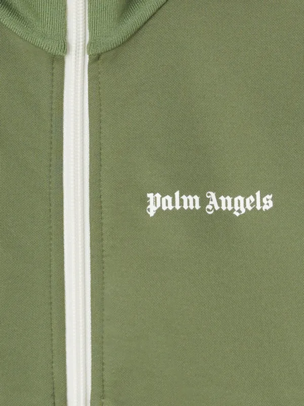 Palm Angels Kids logo-print Track Jacket | Green | FARFETCH