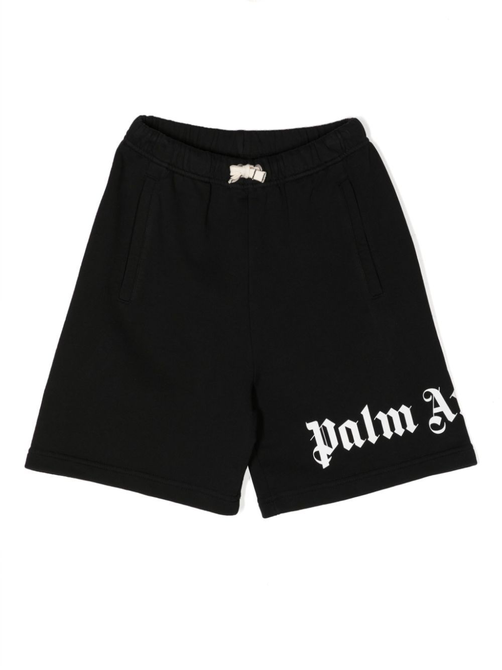 Palm Angels Kids logo-print track shorts - Black