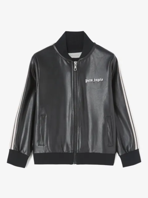 Palm Angels Kids veste de sport en cuir artificiel