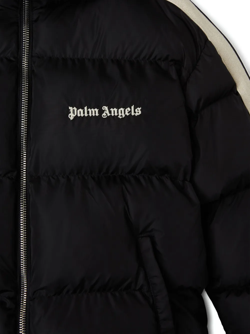 Palm Angels Kids Gewatteerd jack met logoprint Zwart