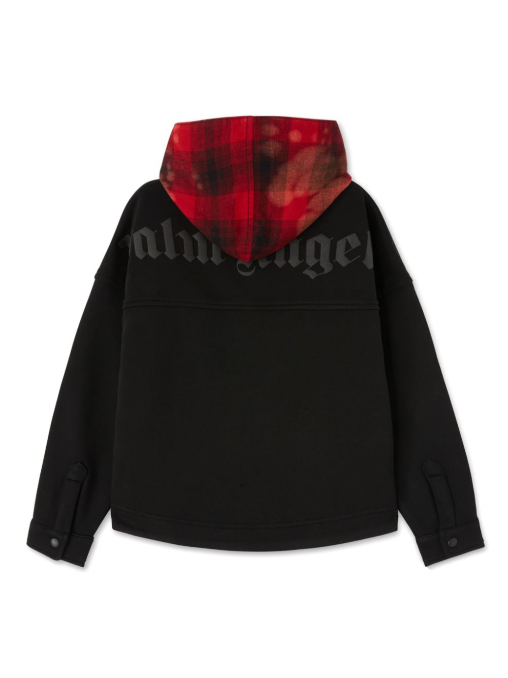 Palm Angels Kids hooded cotton overshirt - Black