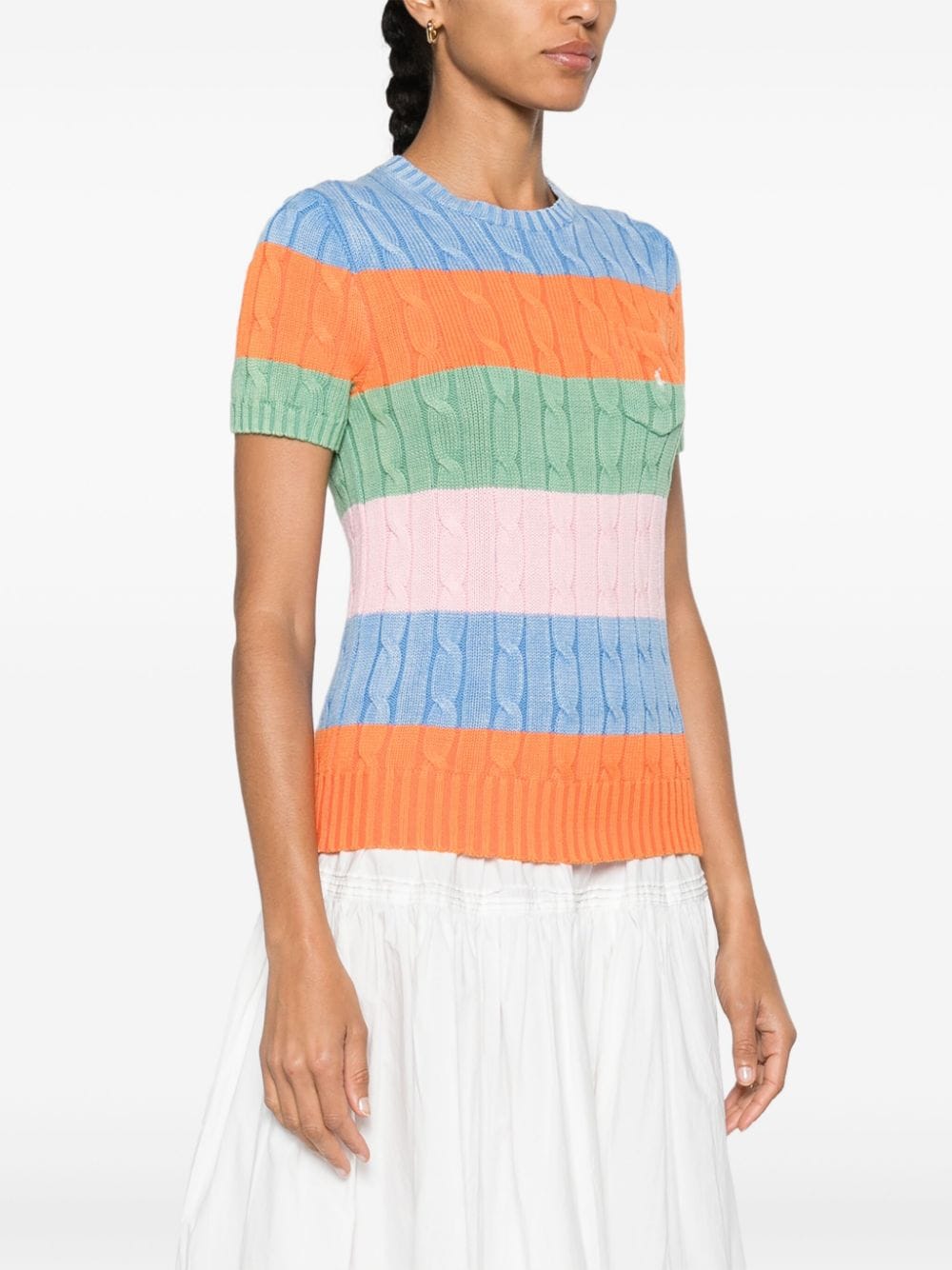 POLO RALPH LAUREN COLOUR-BLOCK COTTON TOP 