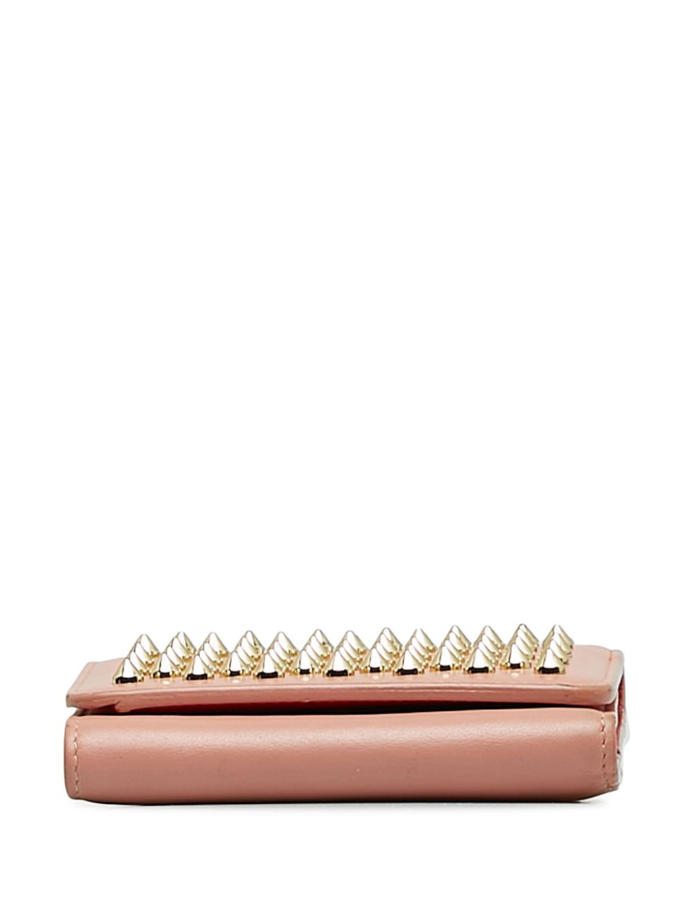 Pre-owned Christian Louboutin 2000-2020 Marcorn Spike Compact Wallet In Pink