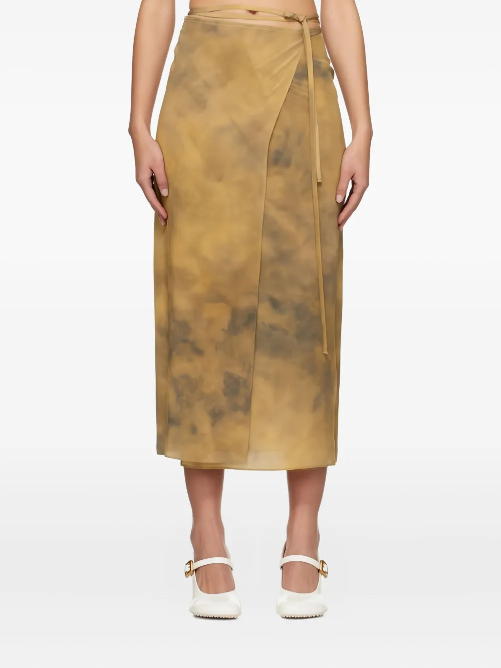 Sportmax Zijden midi-rok Beige