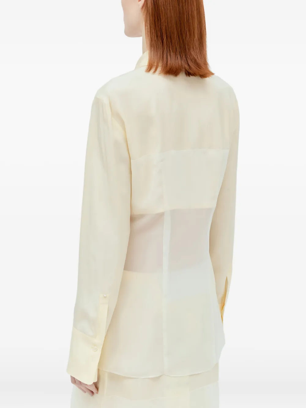 Sportmax sheer panelled shirt Geel