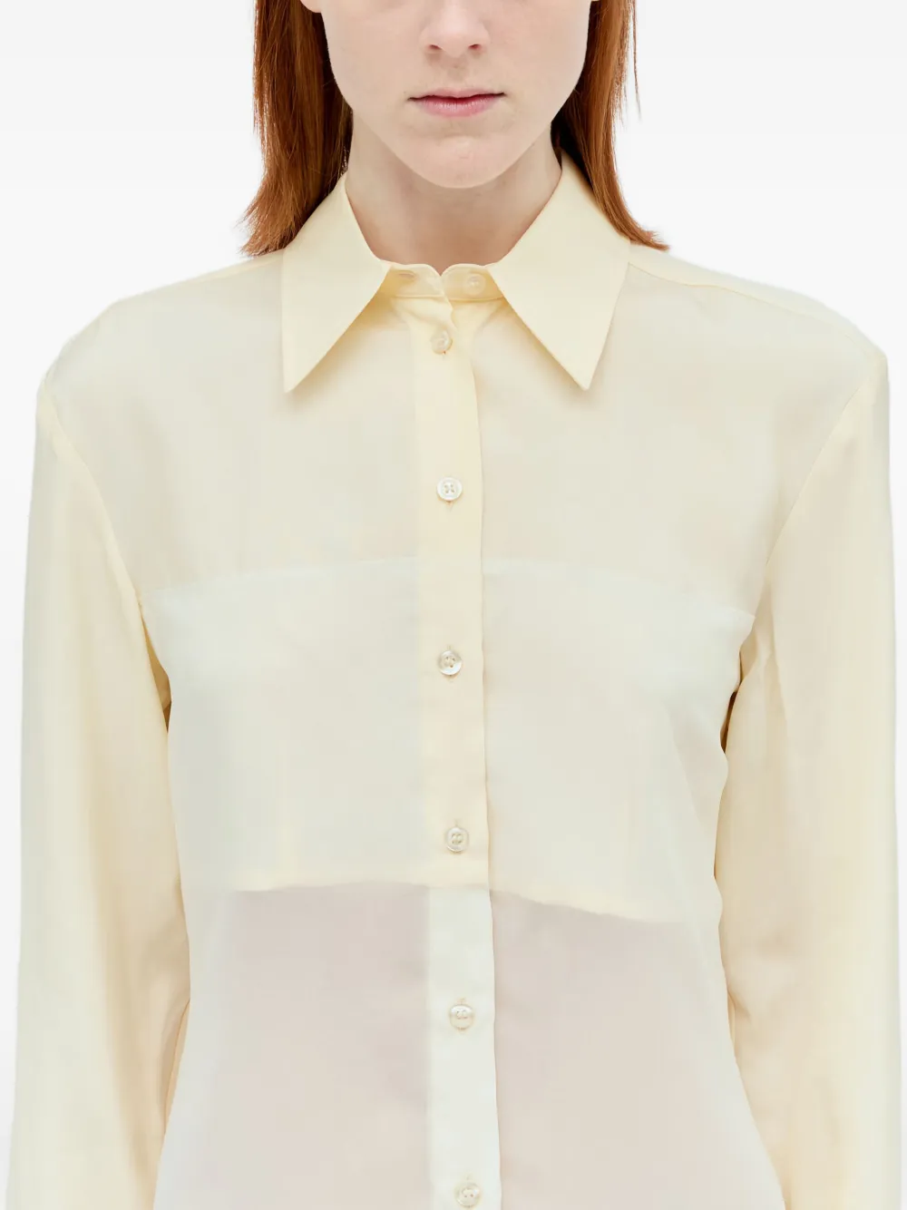 Sportmax sheer panelled shirt Geel