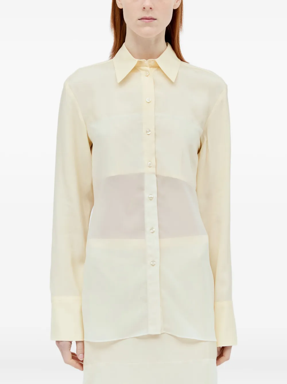 Sportmax sheer panelled shirt - イエロー Sportmax sheer panelled shirt - イエロー