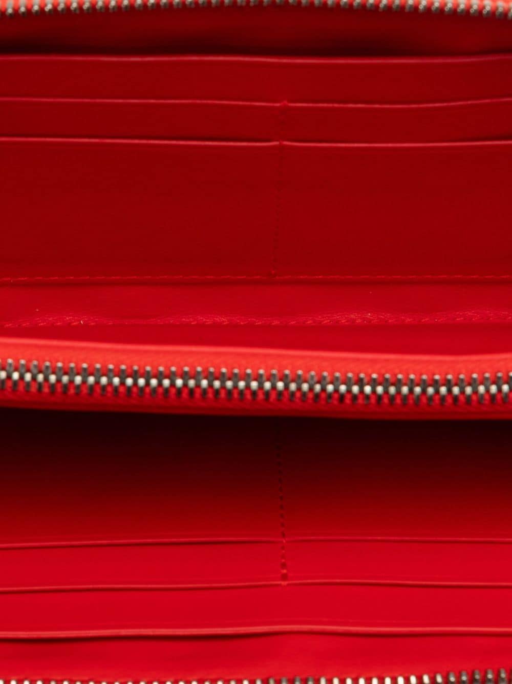 Pre-owned Bottega Veneta 2012-2023 Intrecciato Zip-around Wallet In Red