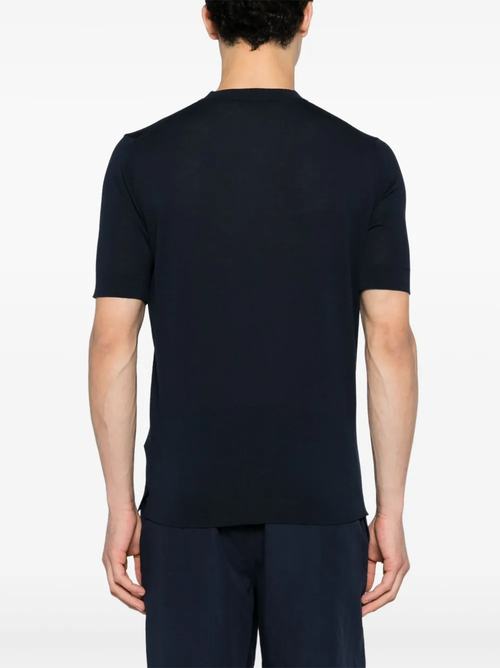 Shop Dell'oglio Crew-neck Cotton T-shirt In Blue