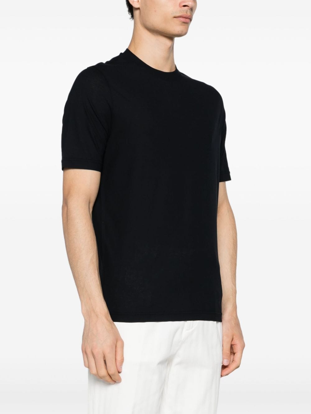 Shop Dell'oglio Crew-neck Cotton T-shirt In Blue