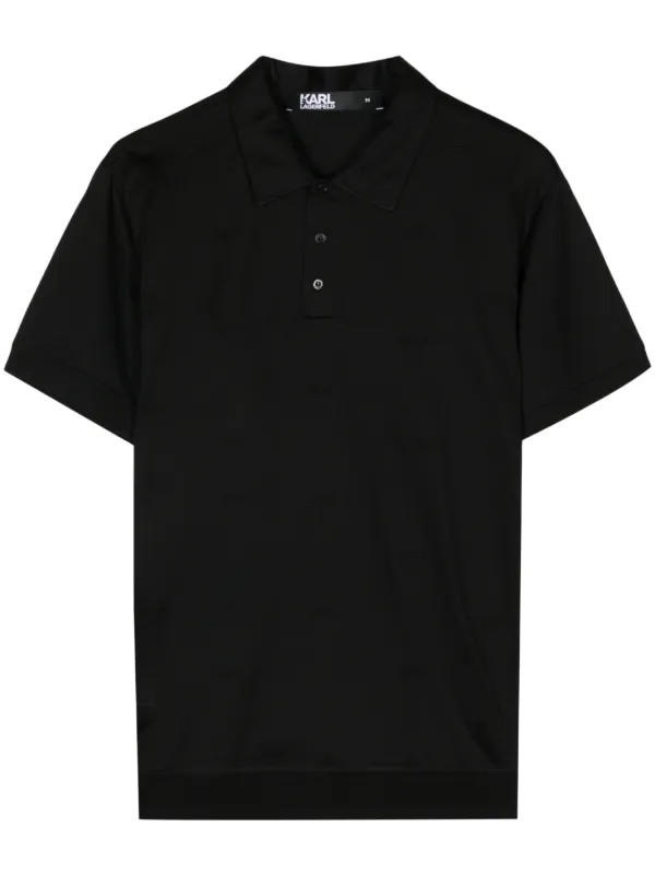 Karl Lagerfeld Camisa Polo K/Signature De Algodão | Preto