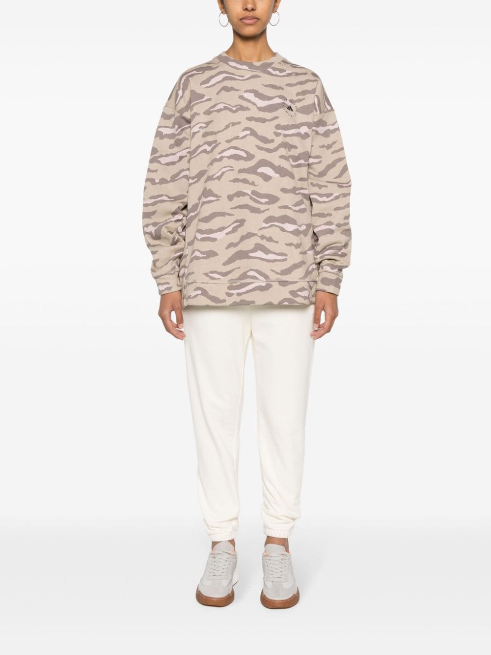 adidas by Stella McCartney logo-print leopard sweatshirt - Bruin
