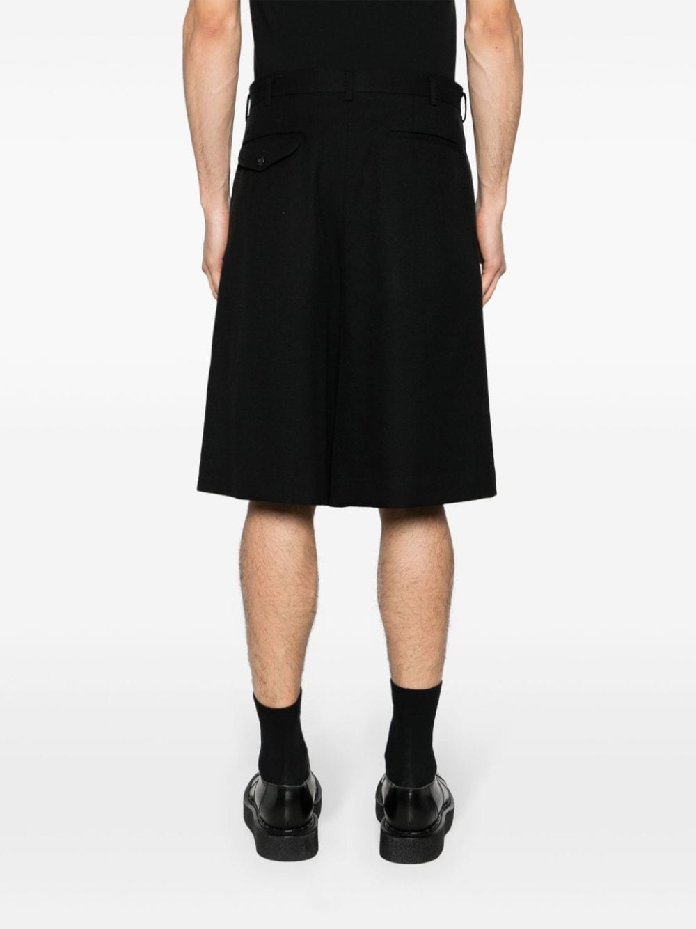 Shop Comme Des Garçons Homme Deux Wool Tailored Shorts In Black