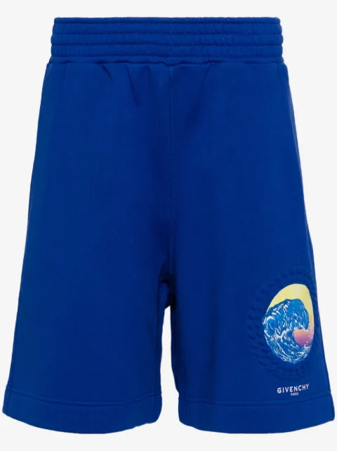 Givenchy shorts deportivos con estampado de onda