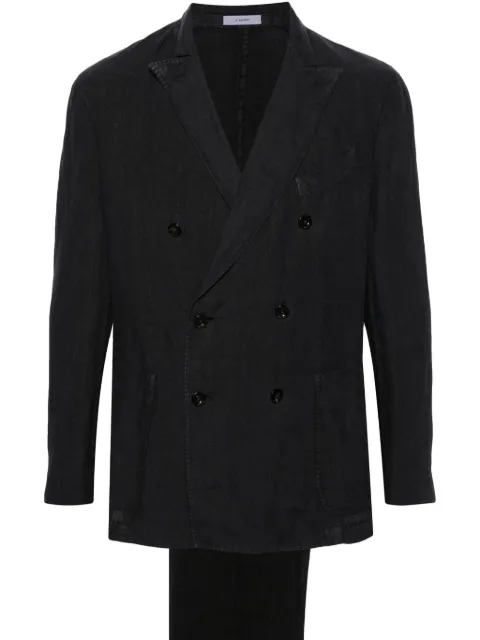 Boglioli costume en lin à veste à boutonnière croisée