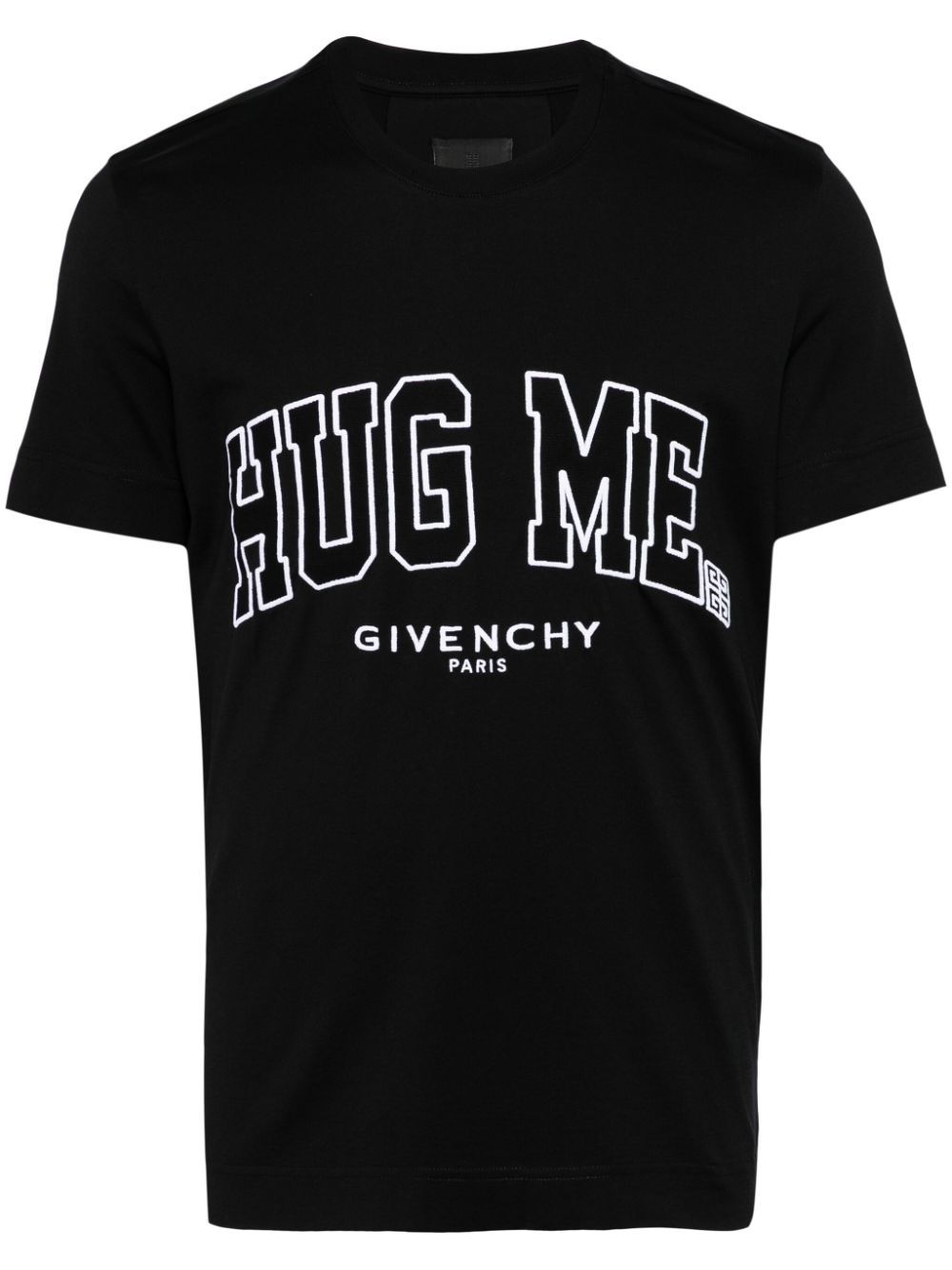 Givenchy slogan-embroidered cotton T-shirt - Black