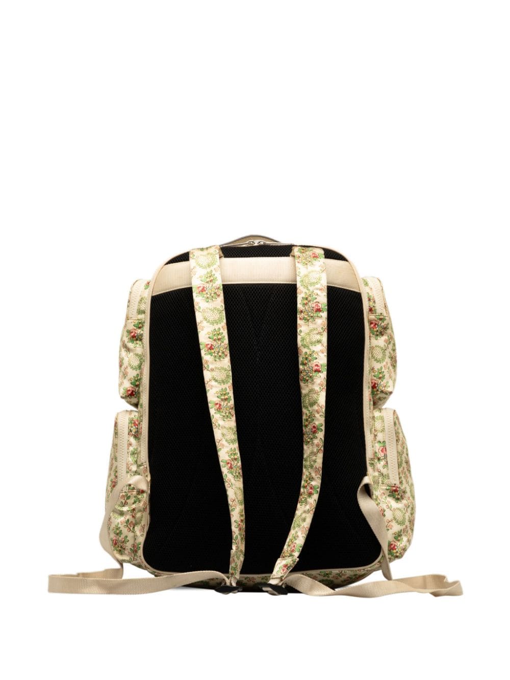 Pre-owned Gucci X Ny Yankees 2018 Satin Floral Backpack In Neutrals