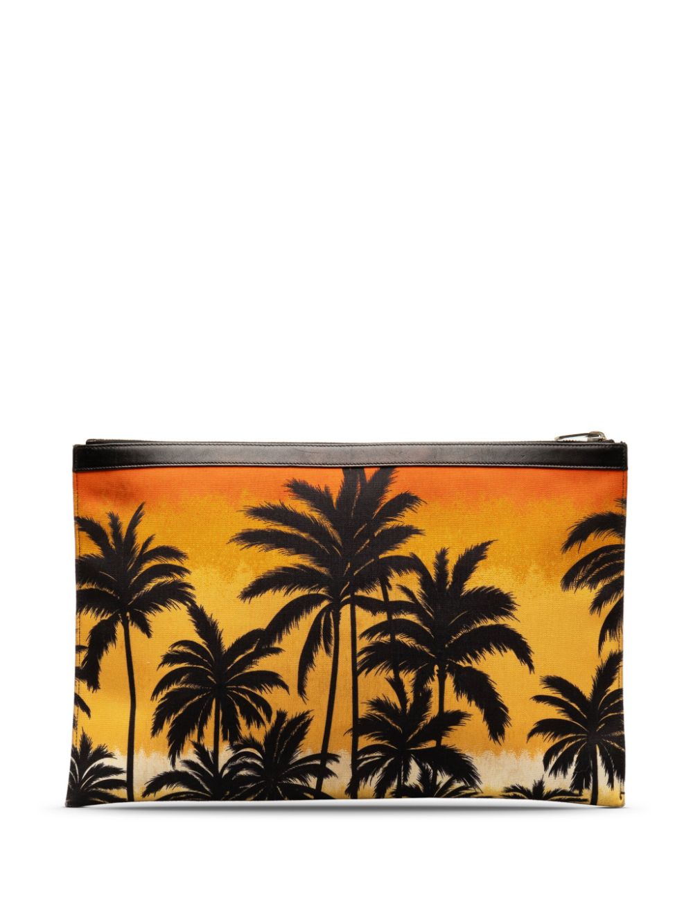 Pre-owned Saint Laurent 2015 Palm Tree Clutch Bag In Yellow